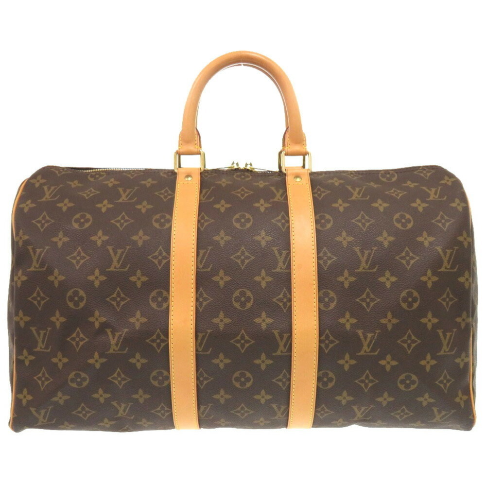 LOUIS VUITTON Authentic Brown Monogram Keepall 45 Boston Bag - Picture 1 of 11